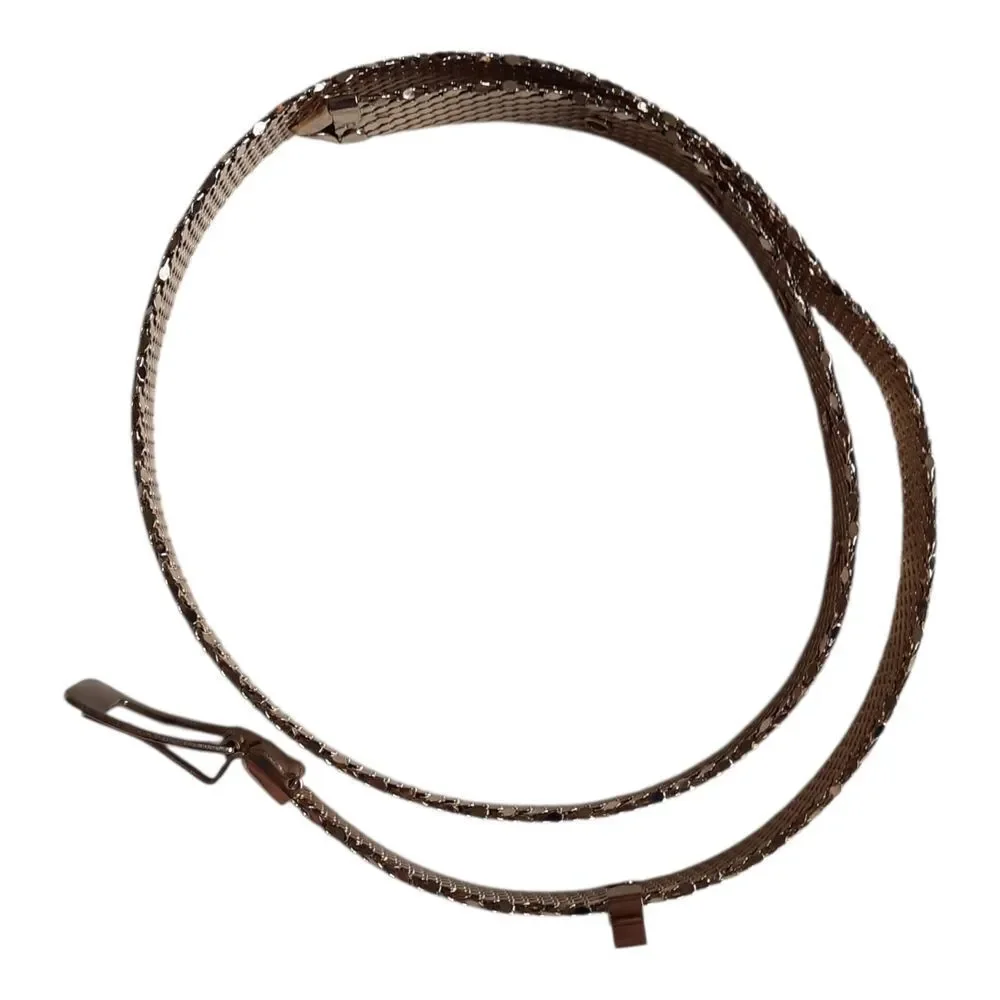 Whiting & Davis Metallic Gold Belt